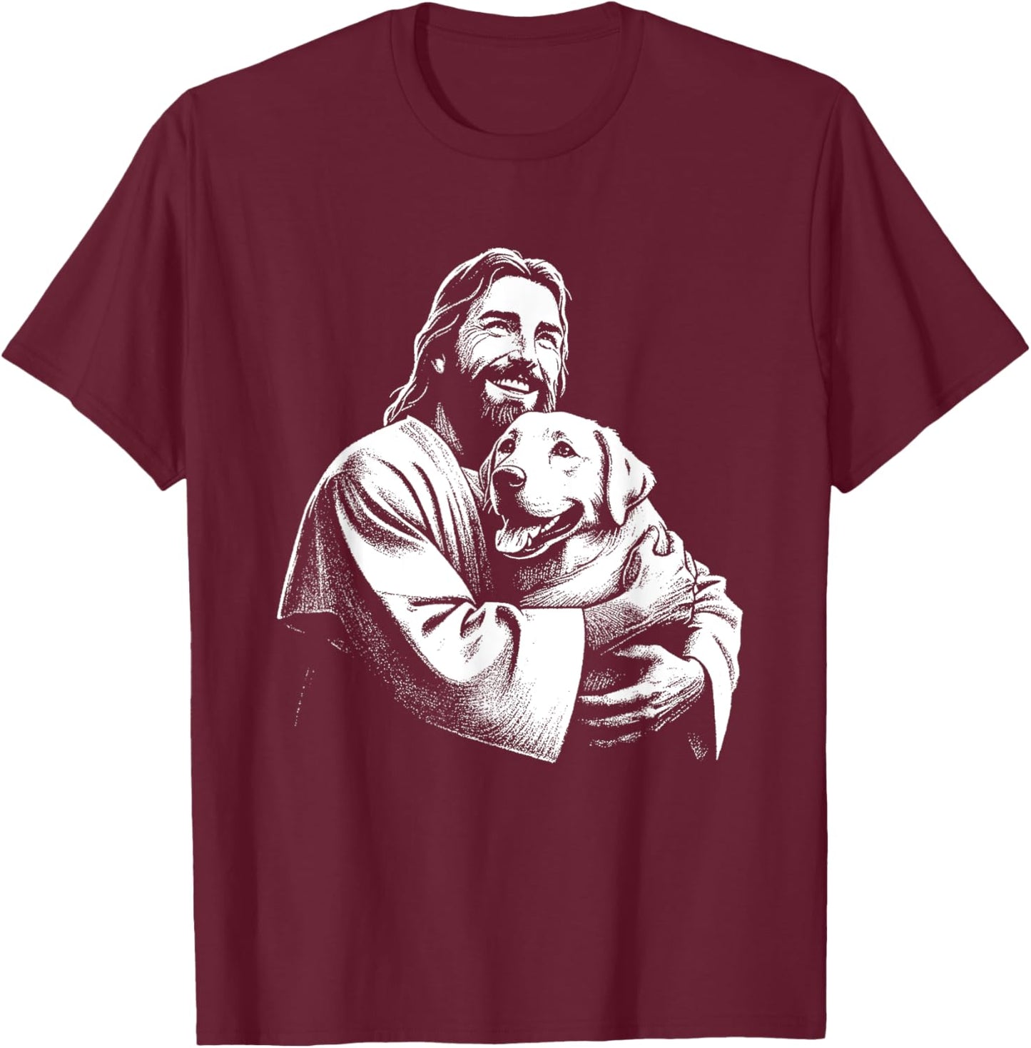 Jesus Labrador Dog - Funny Christian Religious Dog Lover Men Women Kids T-Shirt - T-Shirt | Maroon