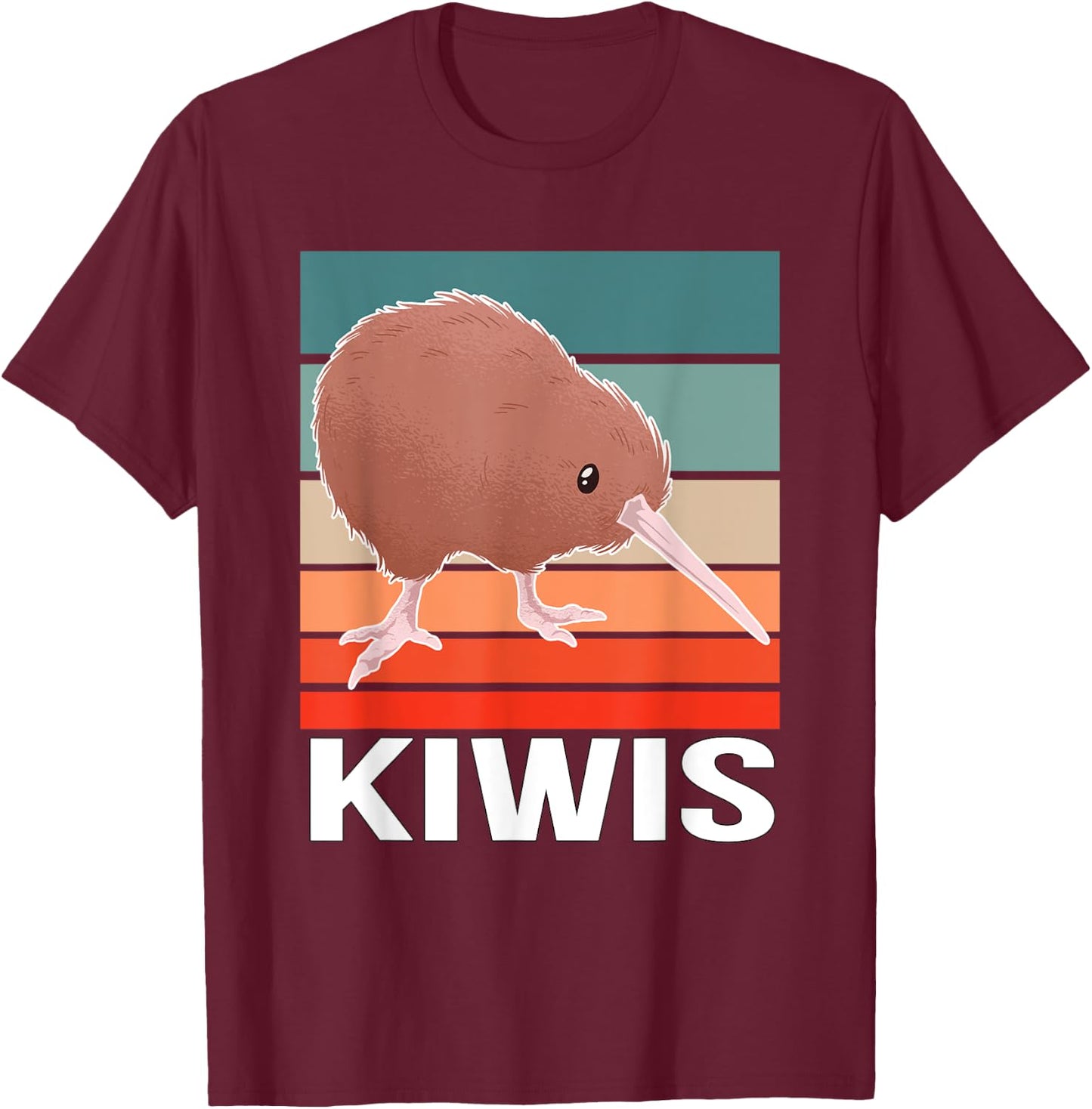 Retro Kiwi Lover Design Bird Vintage Kiwi T-Shirt - T-Shirt | Maroon