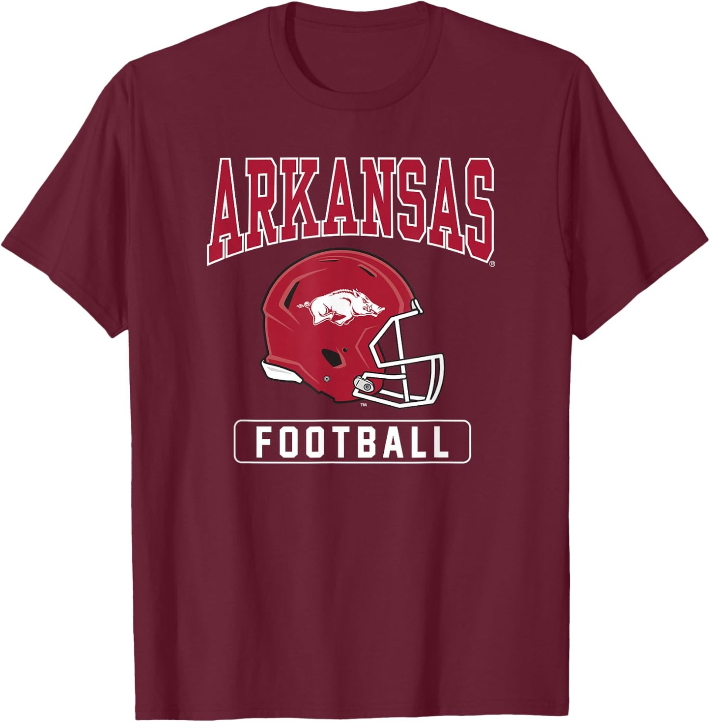 University of Arkansas Razorbacks Football Helmet T-Shirt - T-Shirt | Maroon