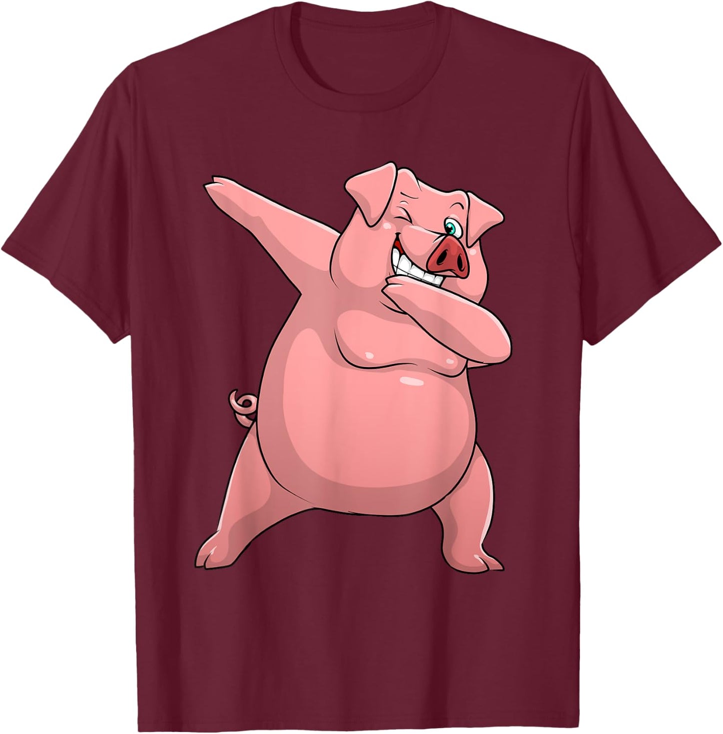 Cute Pig Art Women Kids Livestock Farming Pig Lovers T-Shirt - T-Shirt | Maroon