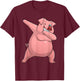 Cute Pig Art Women Kids Livestock Farming Pig Lovers T-Shirt - T-Shirt | Maroon