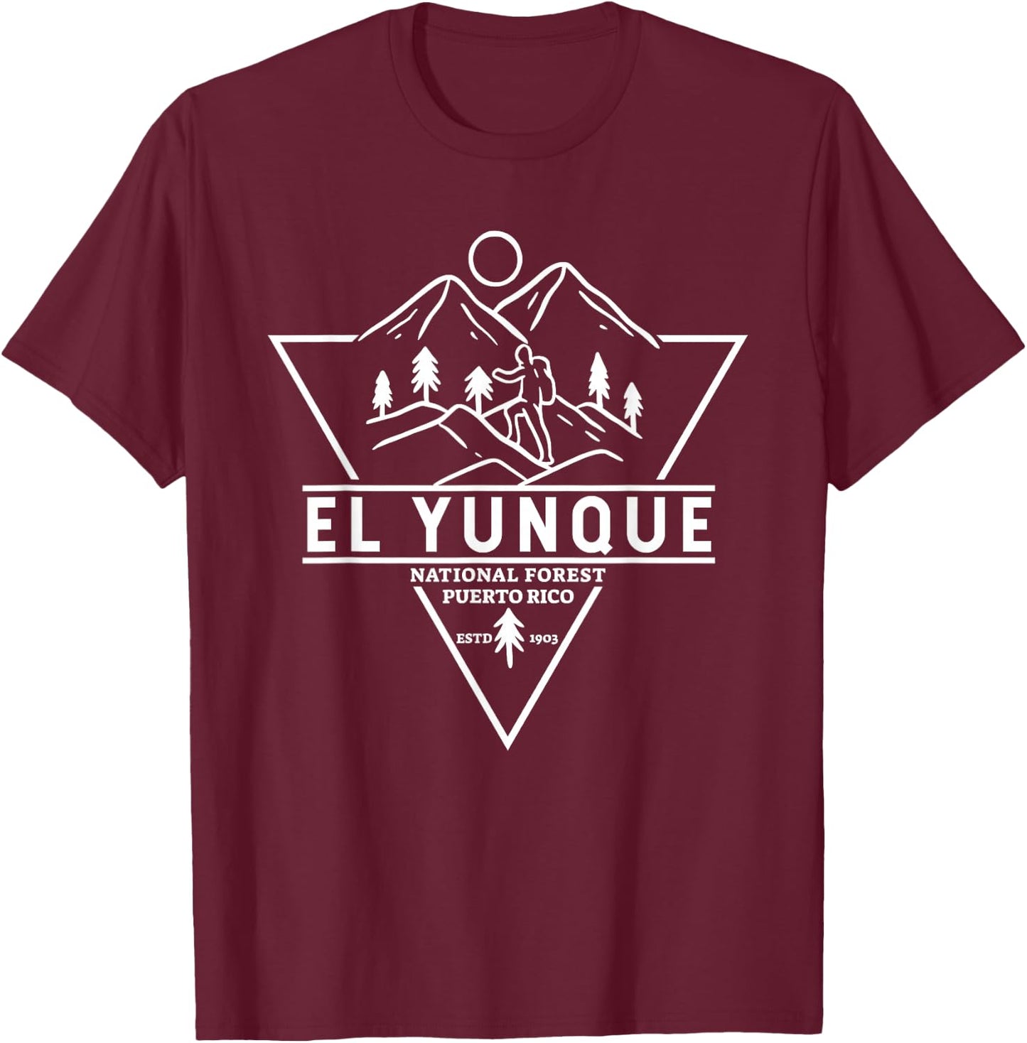 El Yunque National Forest Puerto Rico Badge T-Shirt - T-Shirt | Maroon