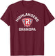 Radford University Highlanders Arched Grandpa T-Shirt - T-Shirt | Maroon