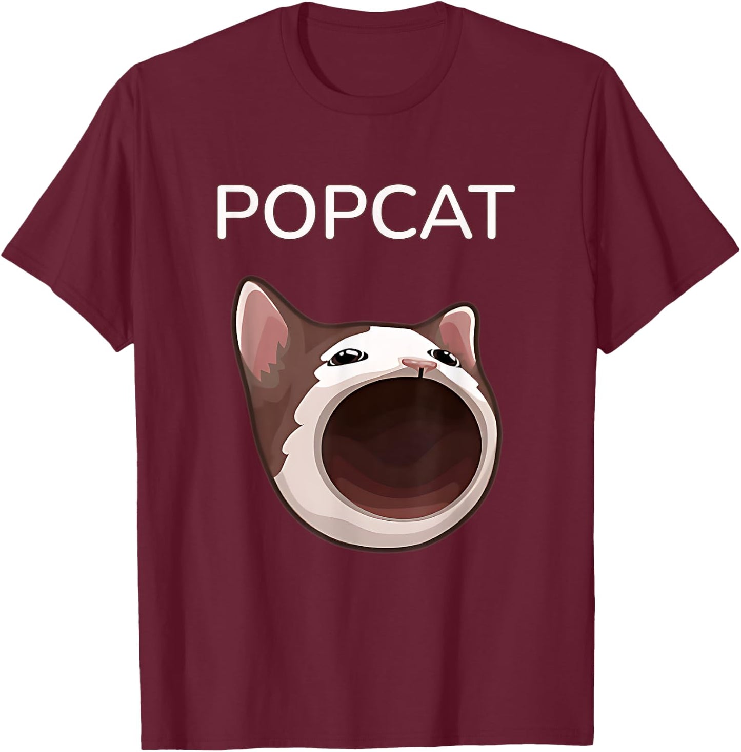 Popcat Meme Coin - Strengthening the Solana Community T-Shirt - T-Shirt | Maroon