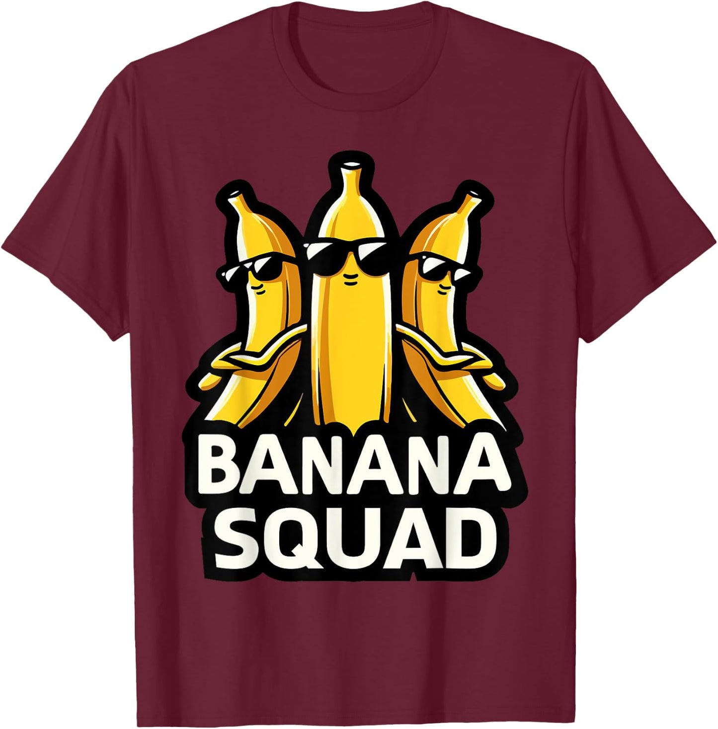 Banana Squad Funny Fruit Banana Lover Team Banana Crew T-Shirt - T-Shirt | Maroon