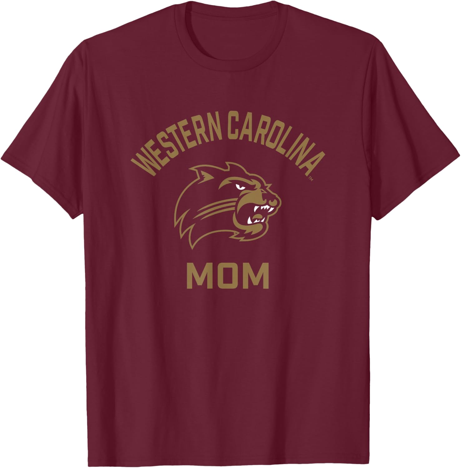 Western Carolina University Catamounts Arched Mom T-Shirt - T-Shirt | Maroon