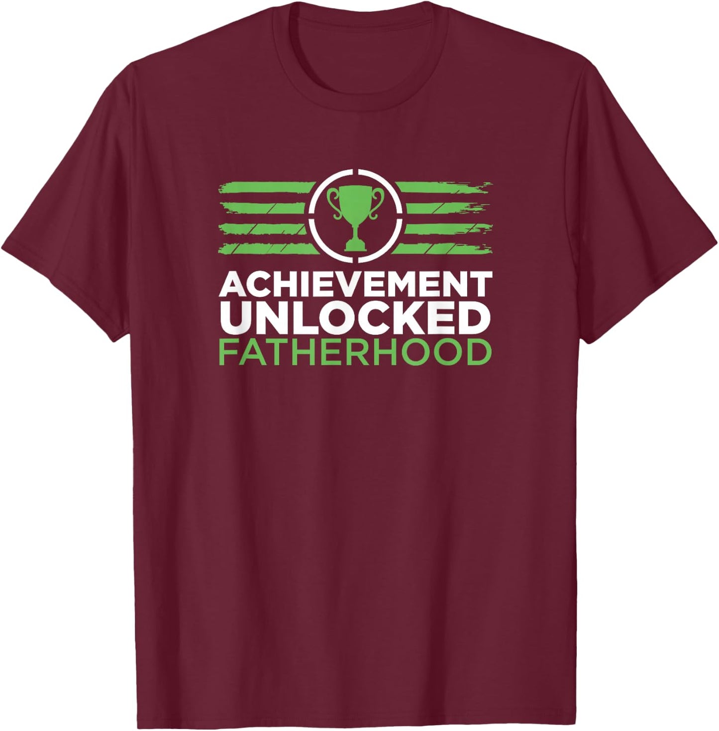 Achievement Unlocked Fatherhood Future Gamer Daddy T-Shirt - T-Shirt | Maroon