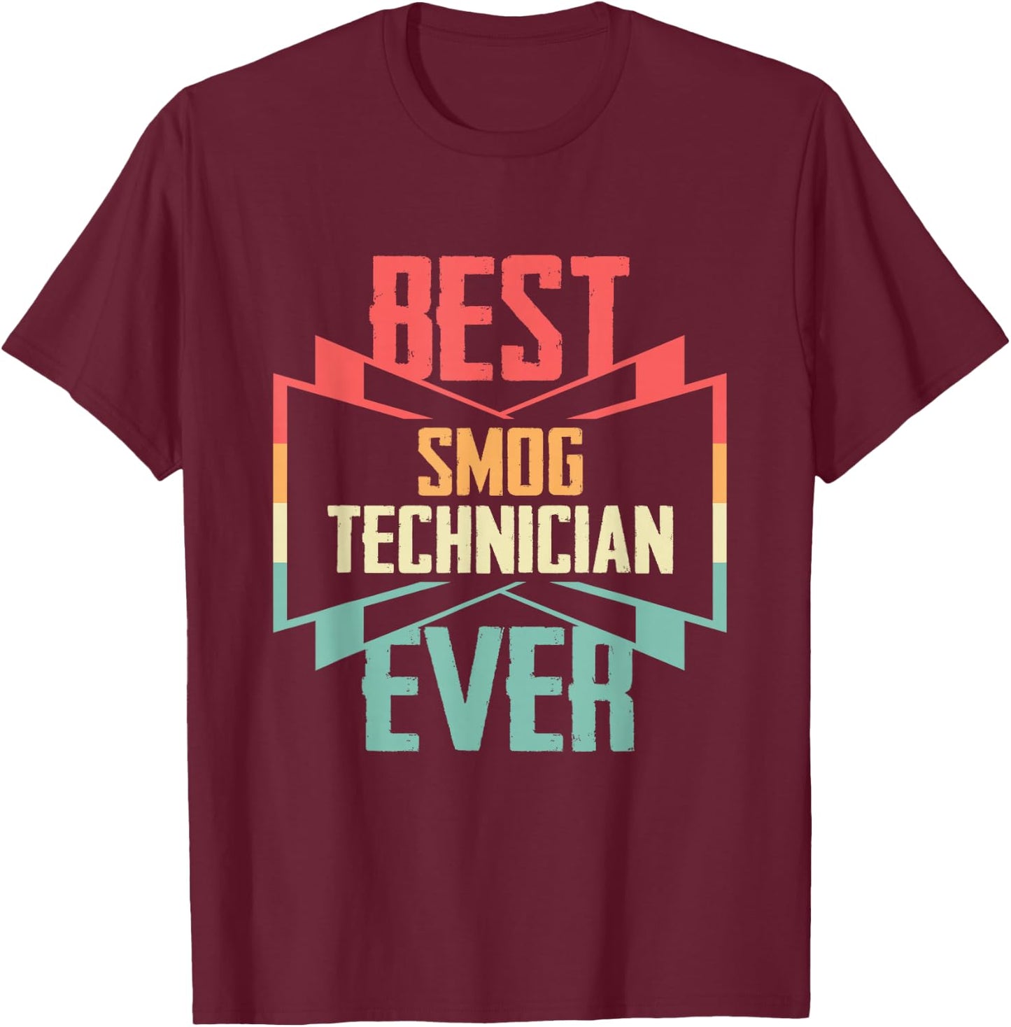 Vintage Best Smog Technician Ever T-Shirt - T-Shirt | Maroon
