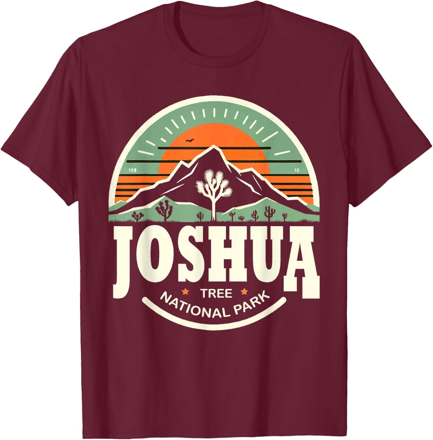 Joshua Tree Retro Vintage Hiking Camping California T-Shirt - T-Shirt | Maroon