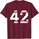 Baseball Softball Number #42 T-Shirt - T-Shirt | Maroon