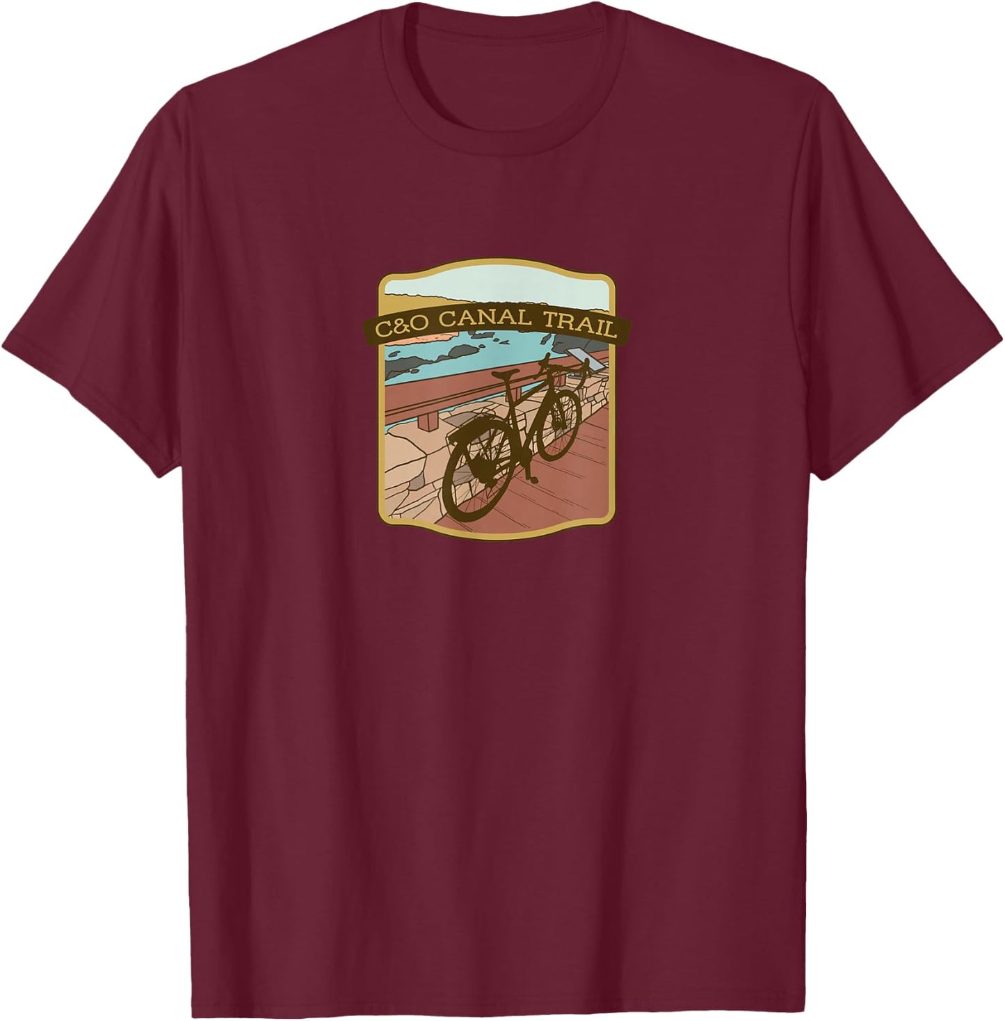 C&O Canal Trail cycling T-Shirt - T-Shirt | Maroon