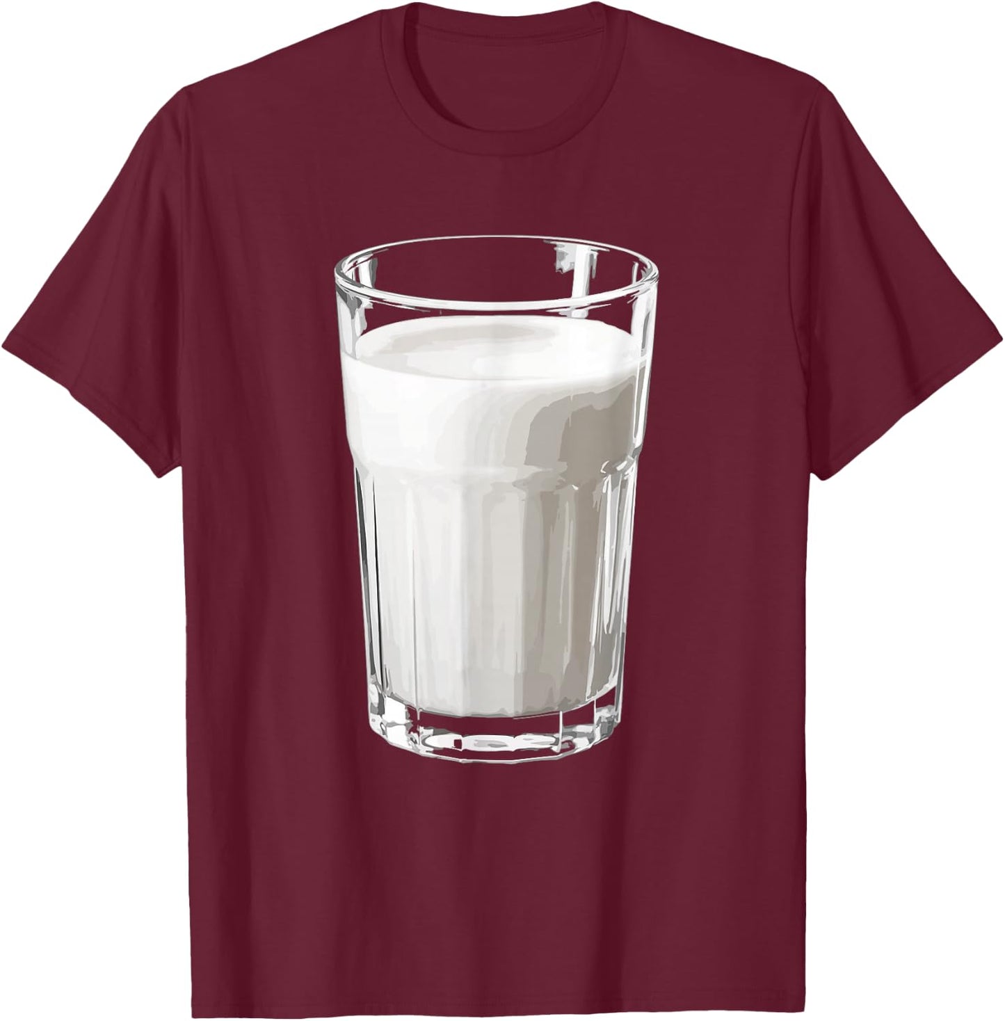 Glass Of Milk Shirt Adult Kids Men Women Glass Milk Costume T-Shirt - T-Shirt | Maroon