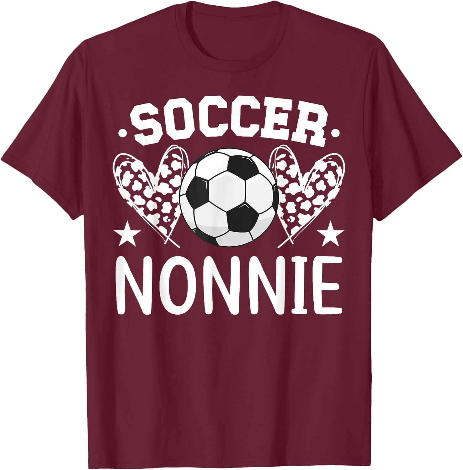 Soccer Nonnie Hearts Nonnie Of A Soccer Player Nonnie T-Shirt - T-Shirt | Maroon
