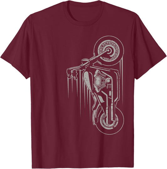Low Rider Chopper Bike Motorcycle Rider Biker Men Husband T-Shirt - T-Shirt | Maroon