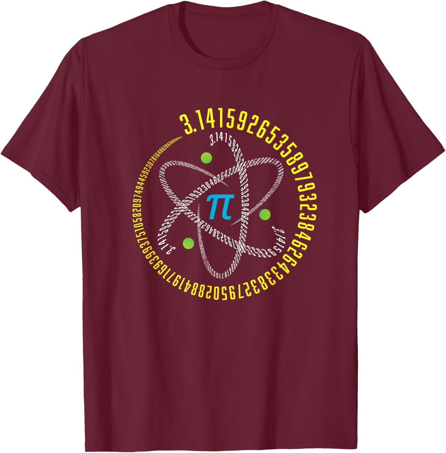 Math Geek Pi Day - Hey Teacher! Atom Pi Math Science STEM Gift 3.14 Pi Day T-Shirt - T-Shirt | Maroon