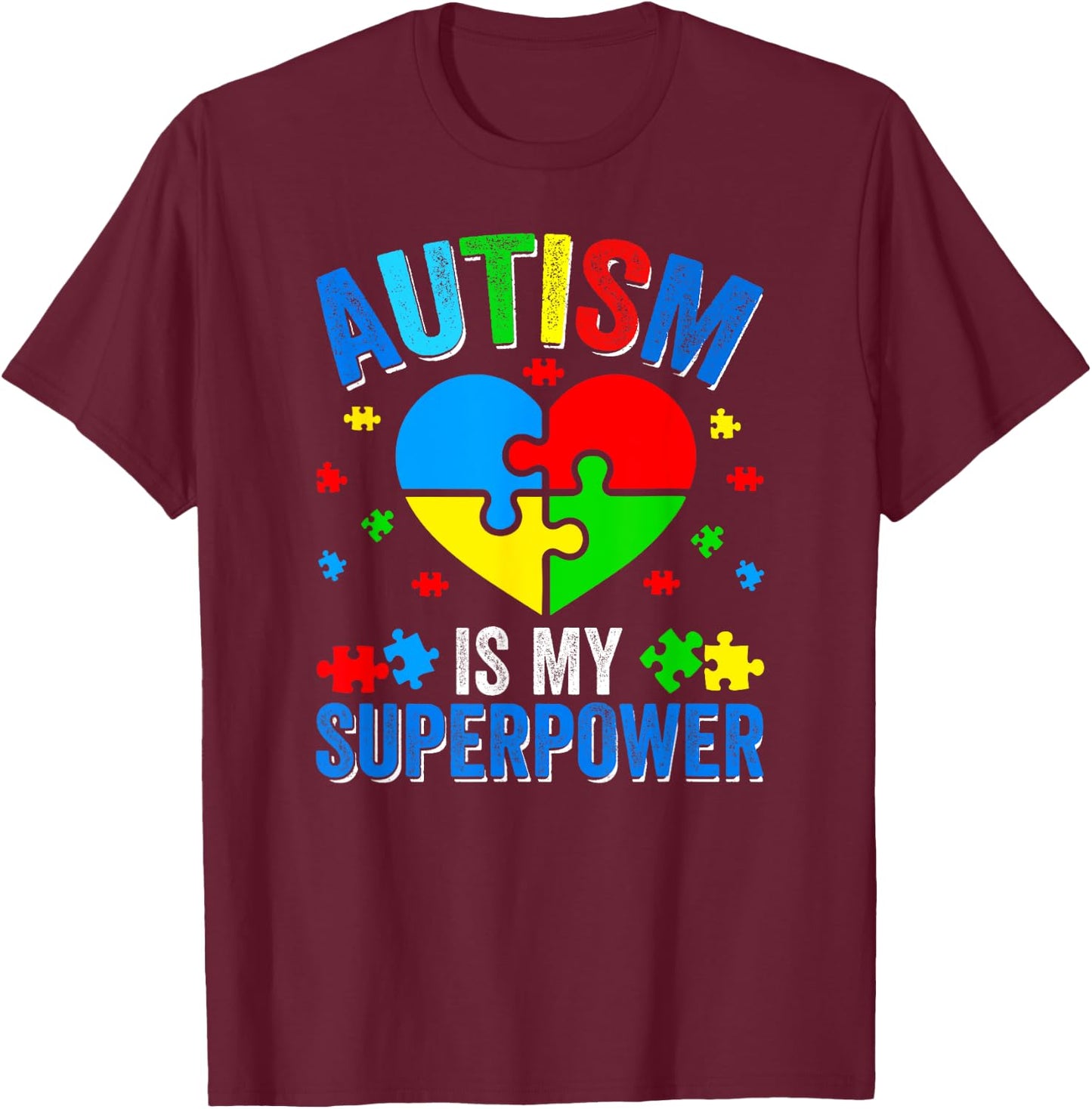 Autism Awareness T-Shirt - T-Shirt | Maroon