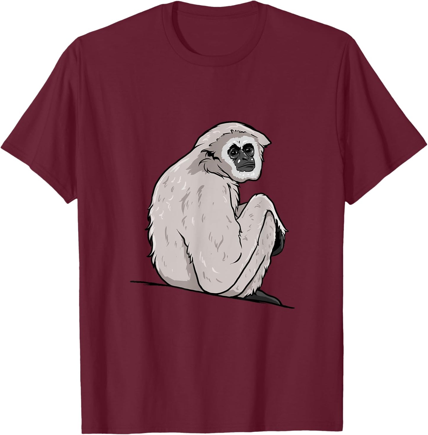 Gibbon Monkey T-Shirt - T-Shirt | Maroon