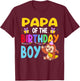 Papa Of The Birthday Boy Monkey Family Matching T-Shirt - T-Shirt | Maroon