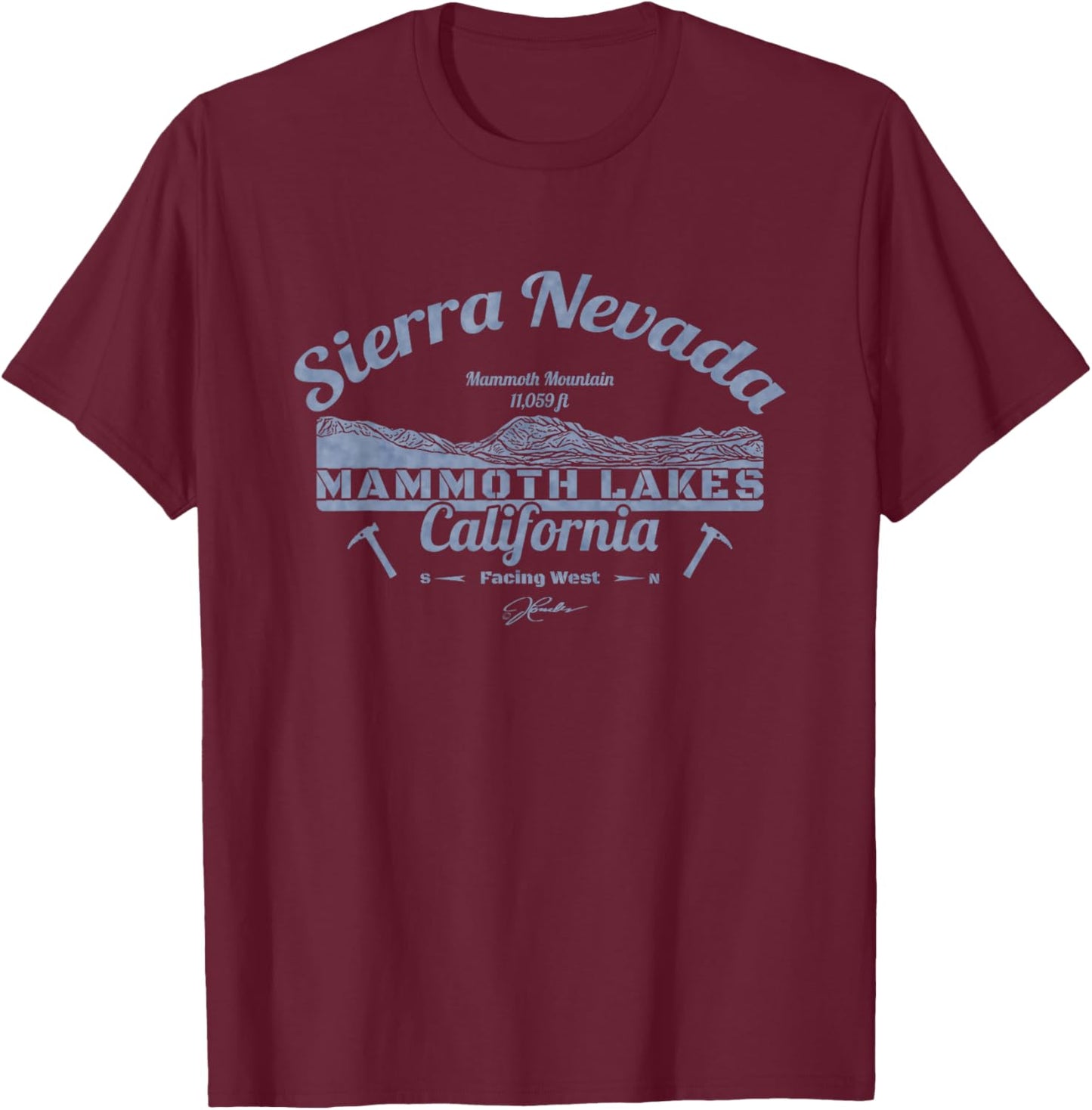 JCombs: Mammoth Lakes, CA with Mammoth Mountain T-Shirt - T-Shirt | Maroon