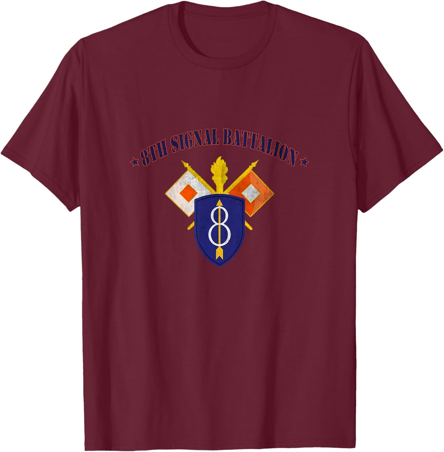 8th Infantry Division 8th Signal Bn Military Veterans Day T-Shirt - T-Shirt | Maroon