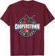Vintage Baseball Badge Cooperstown New York Travel Souvenir T-Shirt - T-Shirt | Maroon