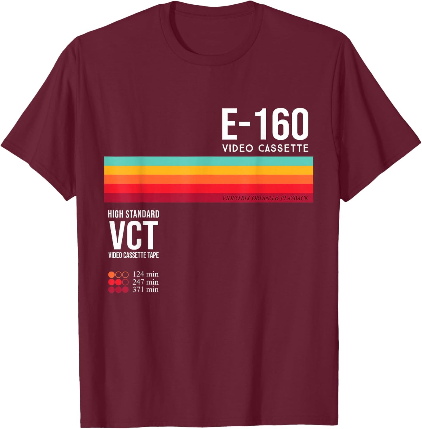 Vintage 80s video cassette tape Retro T-Shirt - T-Shirt | Maroon