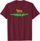 Capybara On Crocodile Capy Alligator Rodent Men Women Kids T-Shirt - T-Shirt | Maroon