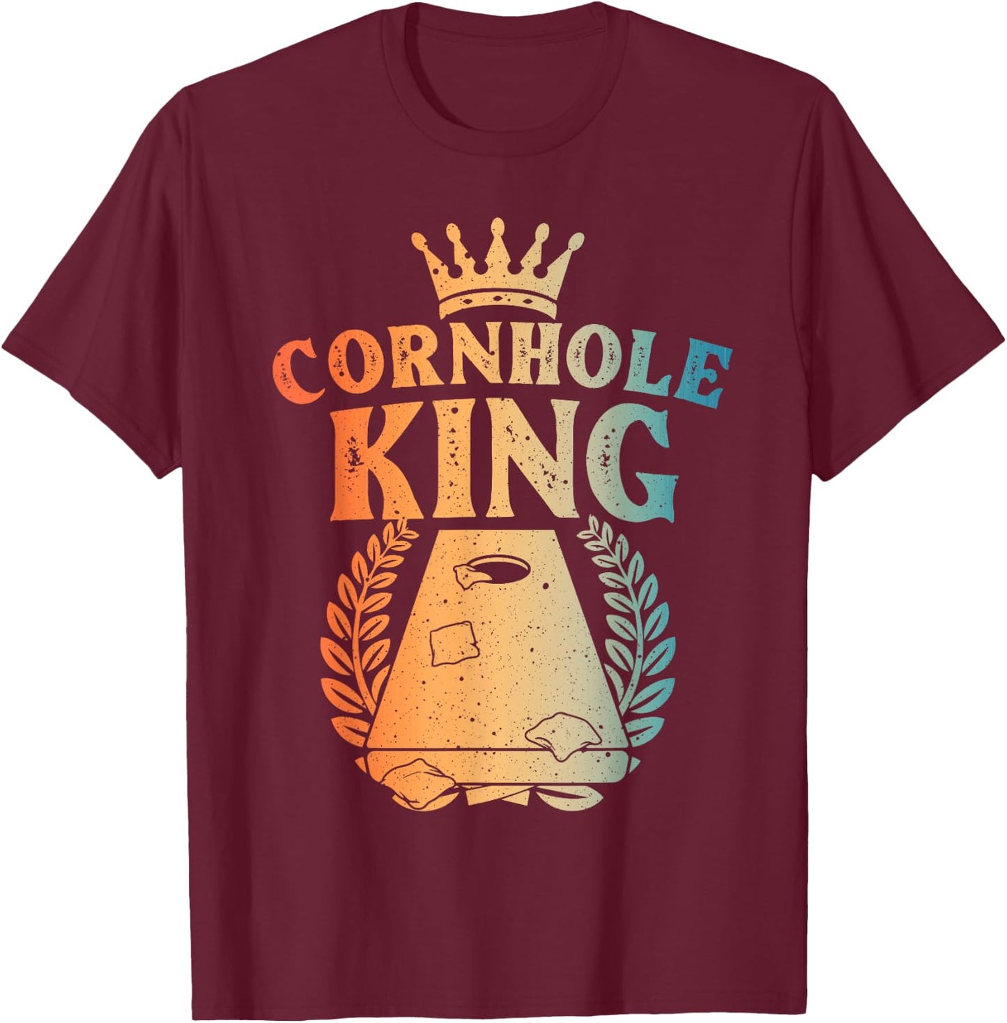 Cornhole Design Dad Cornhole King Cornhole Player , Small, Black T-Shirt - T-Shirt | Maroon