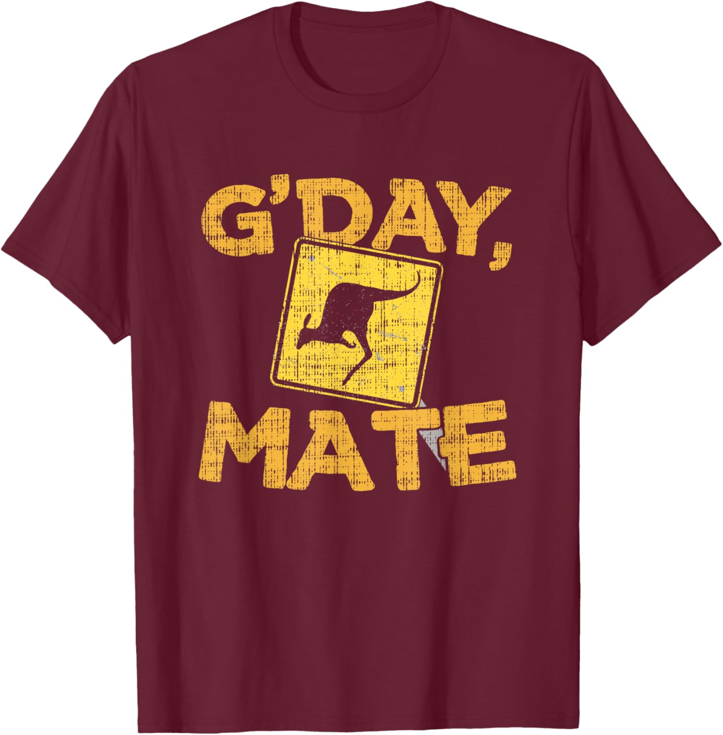 Gday Mate - Funny Australia & Kangaroo T-Shirt - T-Shirt | Maroon