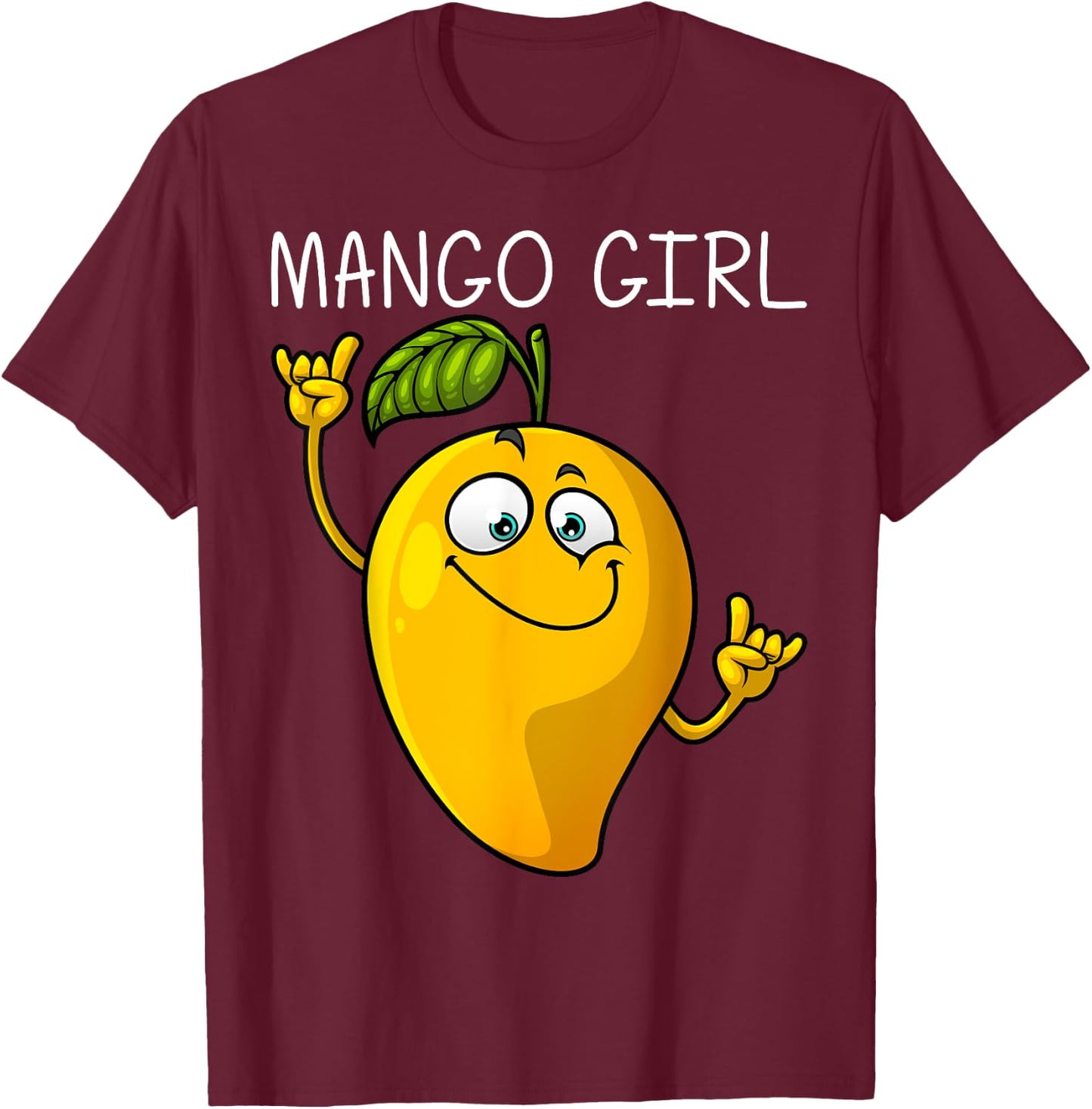 Cute Mango Design For Girls Kids Tropical Fruit Mango Lover T-Shirt - T-Shirt | Maroon