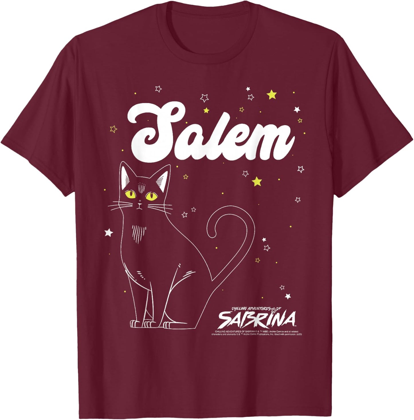 Chilling Adventures Of Sabrina Salem Outline T-Shirt - T-Shirt | Maroon