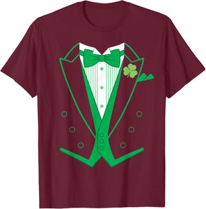 Irish Formal Tuxedo St. Patrick's Day T-Shirt - T-Shirt | Maroon