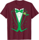 Irish Formal Tuxedo St. Patrick's Day T-Shirt - T-Shirt | Maroon