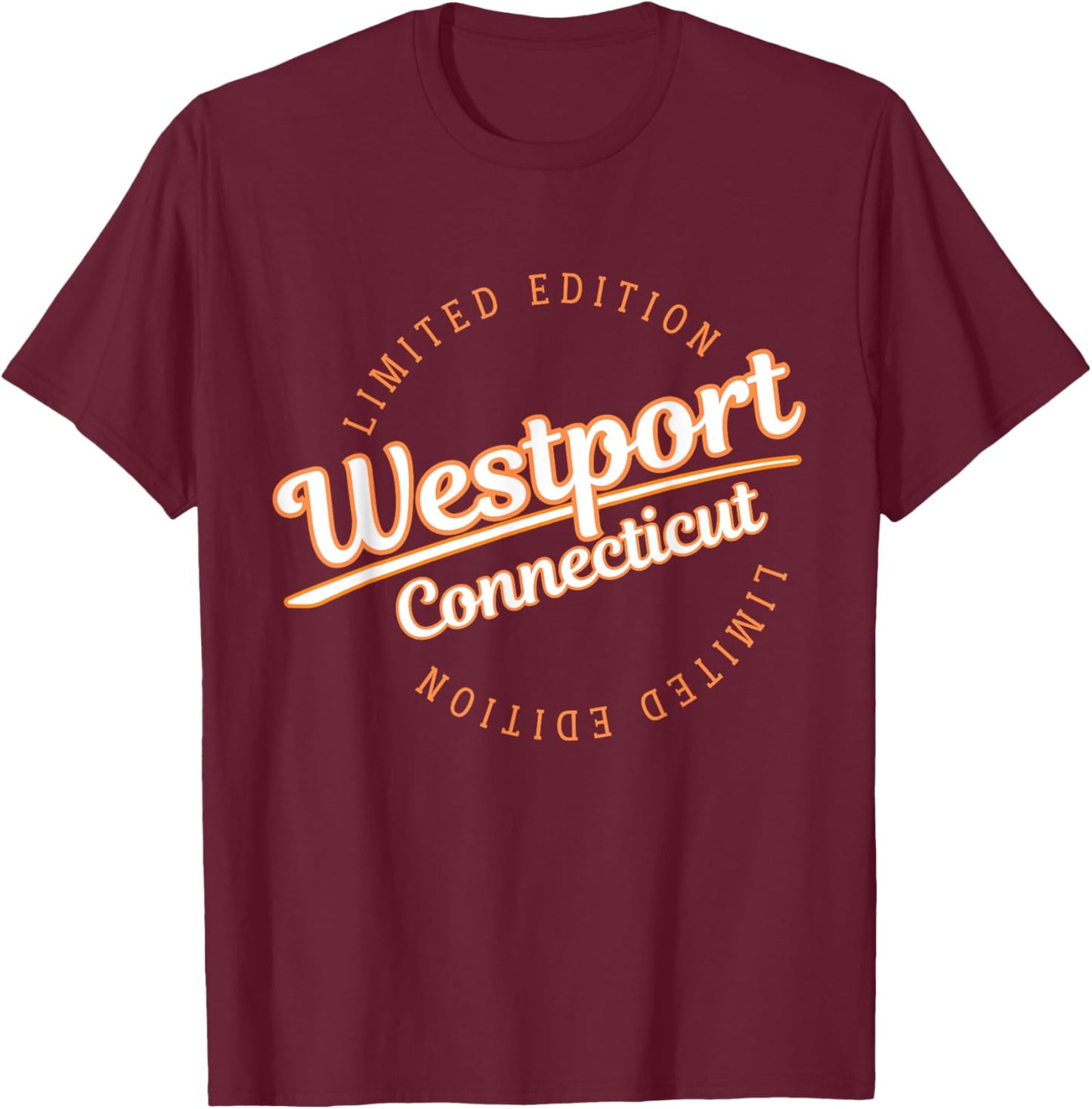 Retro Athletic Westport CT Apparel T-Shirt - T-Shirt | Maroon