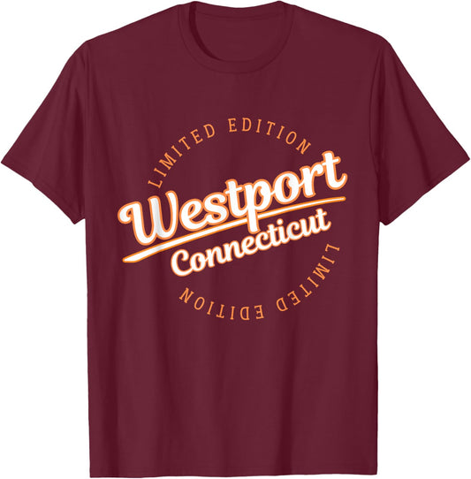 Retro Athletic Westport CT Apparel T-Shirt - T-Shirt | Maroon