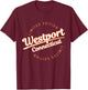 Retro Athletic Westport CT Apparel T-Shirt - T-Shirt | Maroon