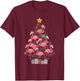 Flamingo Christmas Tree T-Shirt - T-Shirt | Maroon