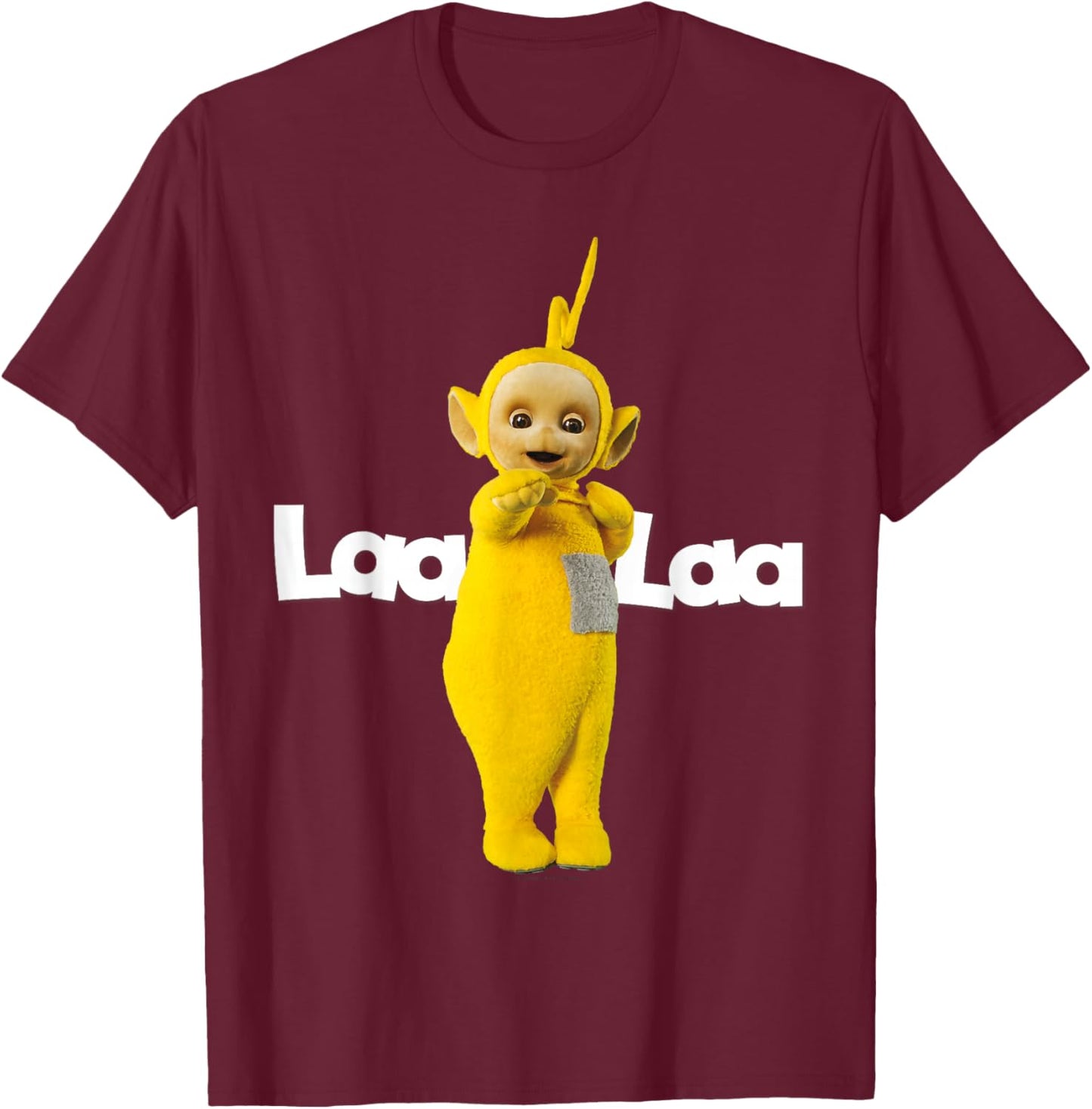 Teletubbies Classic Teletubbies Adult T Shirt Laa Laa, Black, Small US T-Shirt - T-Shirt | Maroon