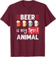Vintage Beer is My Spirit Animal T-Shirt - T-Shirt | Maroon