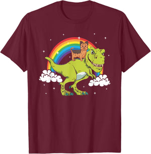 Yorkshire Terrier Yorkie Dog T Rex Dinosaur Tyrannosaurus Men Women Kids T-Shirt - T-Shirt | Maroon