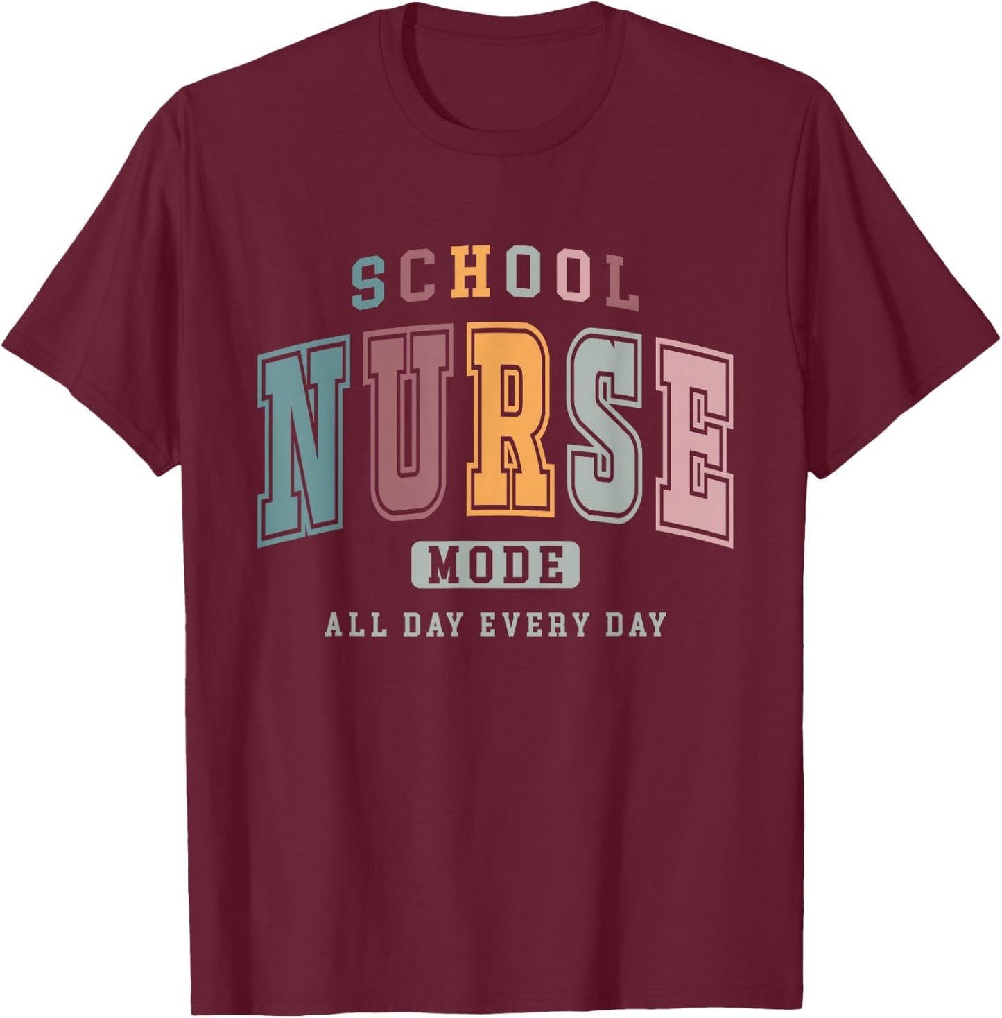 Vintage School Nurse Mode Nursing Life Appreciation Week T-Shirt - T-Shirt | Maroon