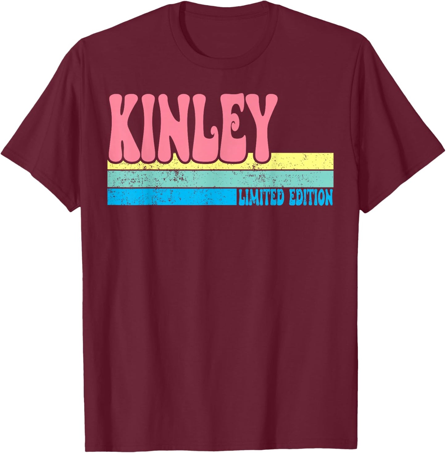 KINLEY Name Personalized Cute Idea Groovy Women KINLEY T-Shirt - T-Shirt | Maroon