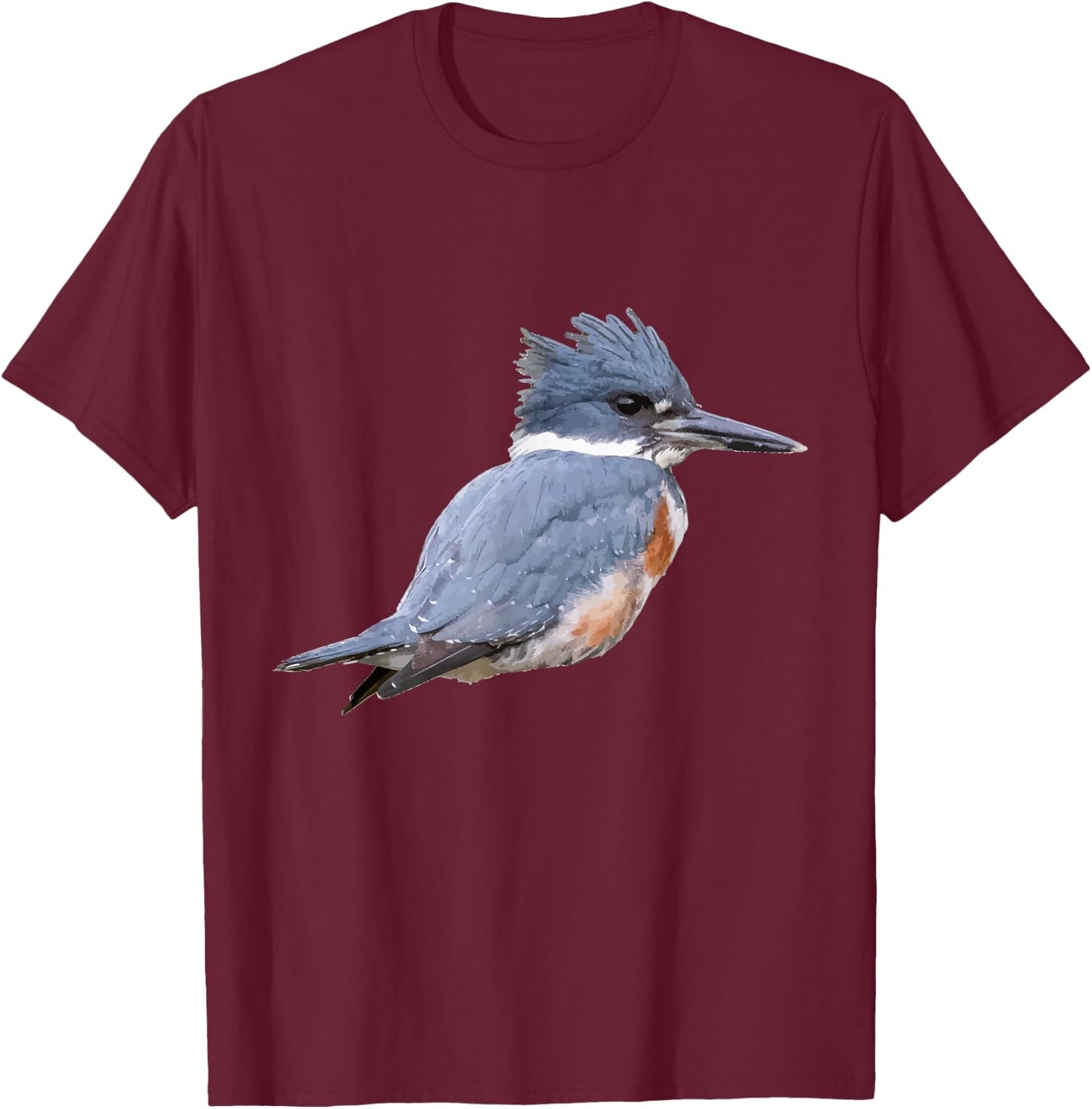 Belted Kingfisher Graphic T-Shirt - T-Shirt | Maroon