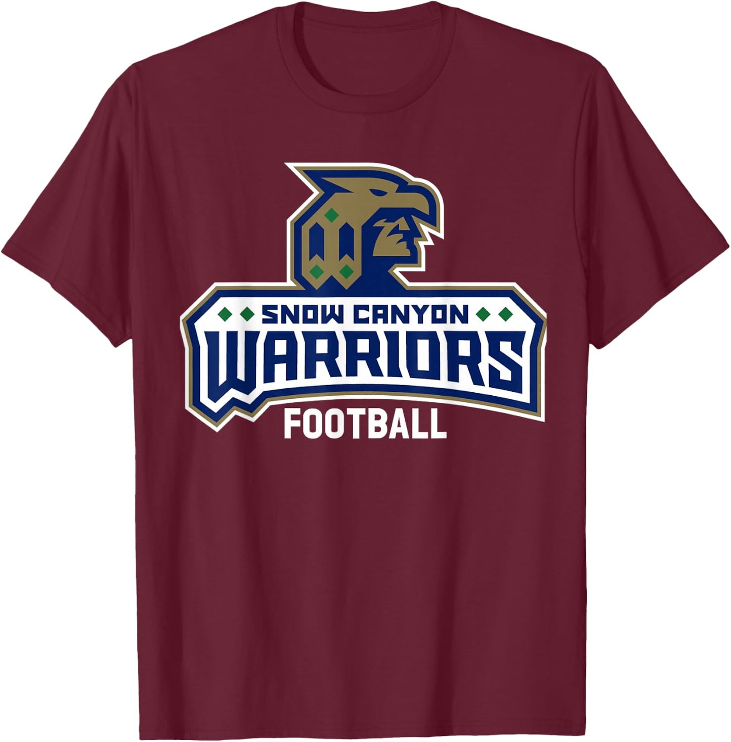 Snow Canyon High School Warriors Football T-Shirt - T-Shirt | Maroon