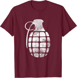 RETRO GRENADE BOMB - army war explosive T-Shirt - T-Shirt | Maroon