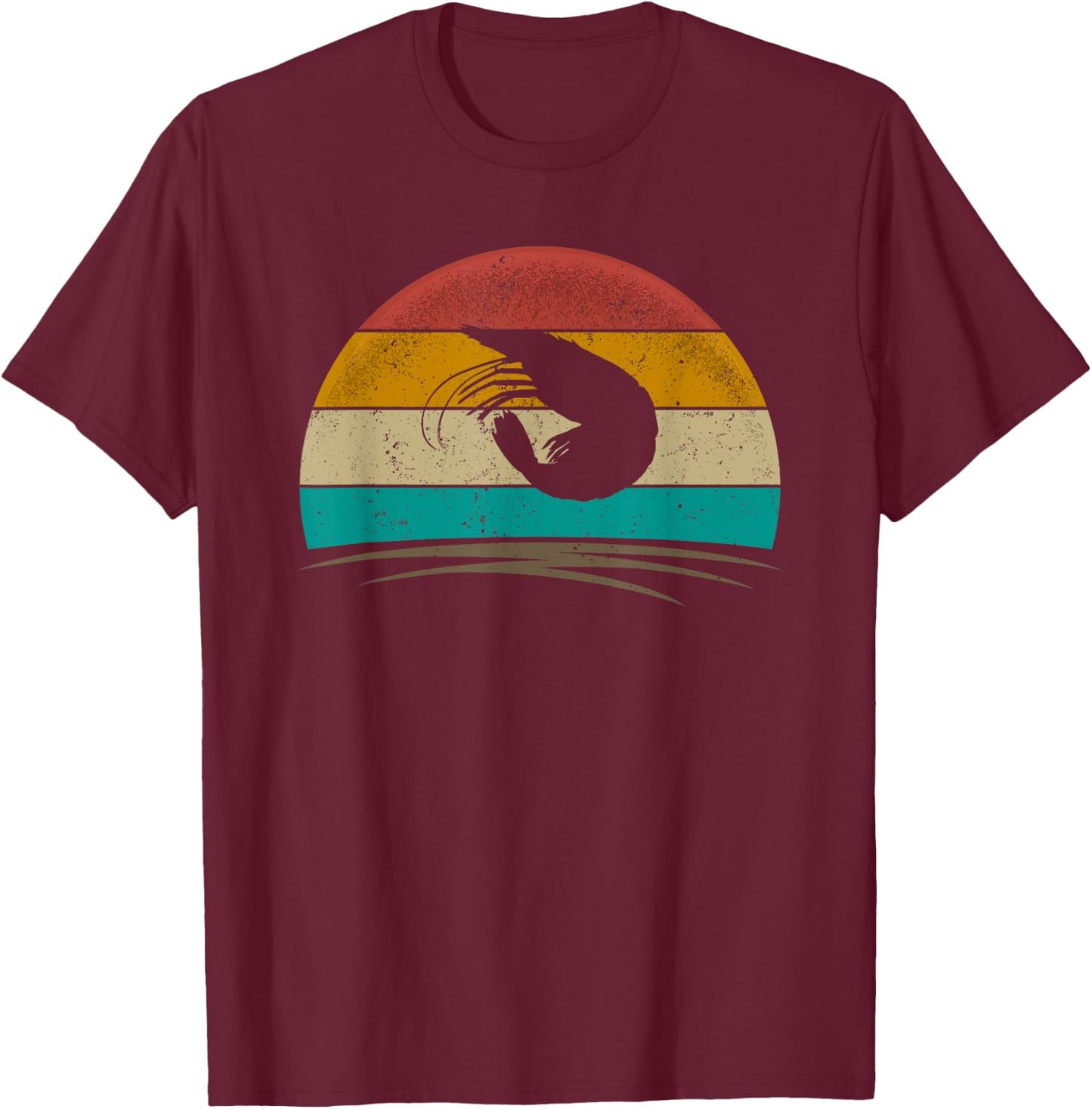 Shrimp Shirt Retro Style Fishing Seafood Boil Party Cajun T-Shirt - T-Shirt | Maroon