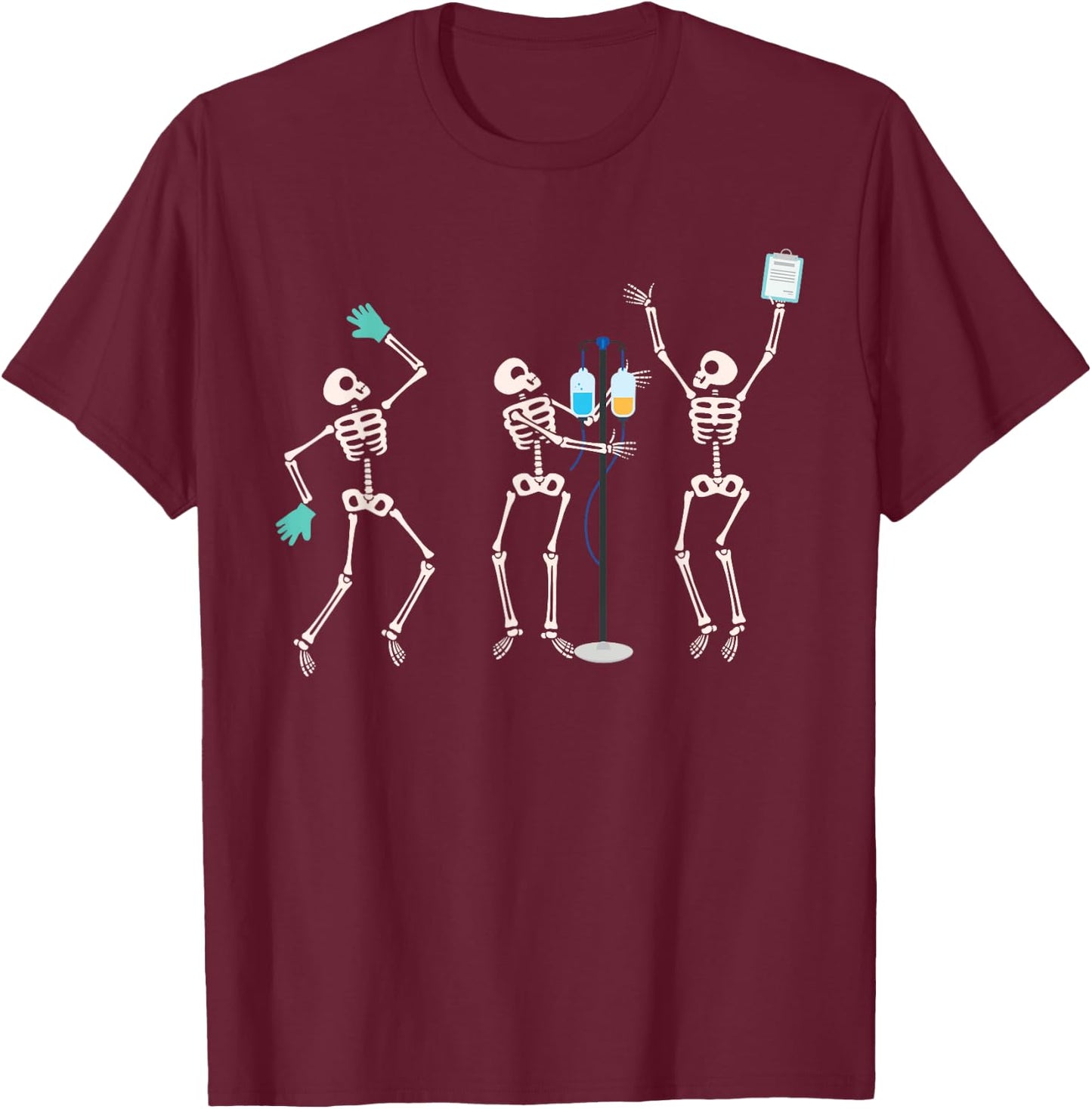 Medical Skeleton Dance Funny Healthcare Halloween Doctor T-Shirt - T-Shirt | Maroon