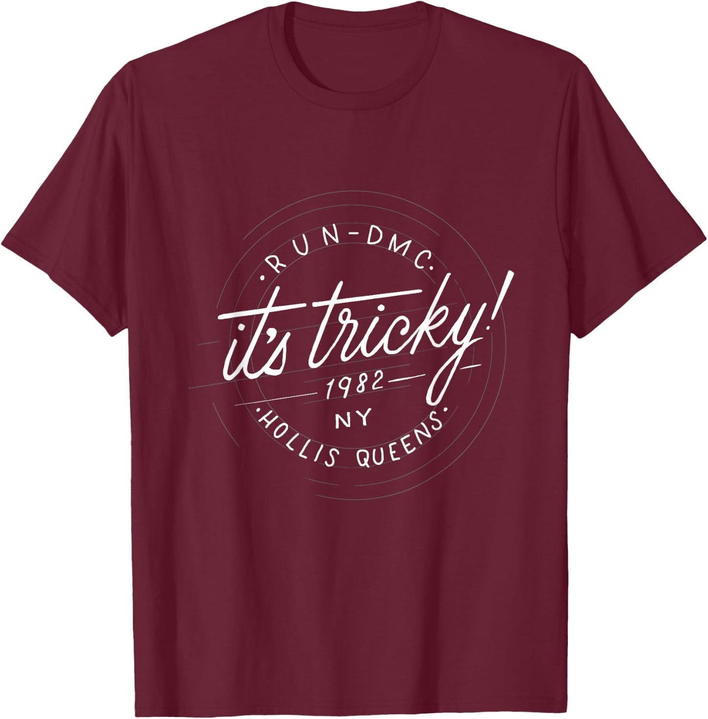 Run DMC It's Tricky 1982 Queens T-Shirt - T-Shirt | Maroon