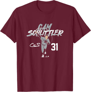Cam Schlittler - Ace Pose Number - New York Baseball T-Shirt - T-Shirt | Maroon