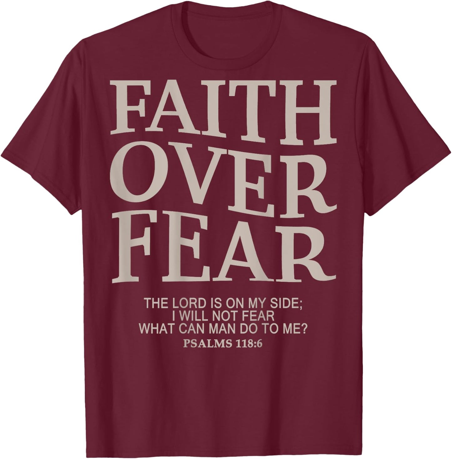 Girl Teen Faith Over Fear Cute Jesus Christian Women Dad Men T-Shirt - T-Shirt | Maroon